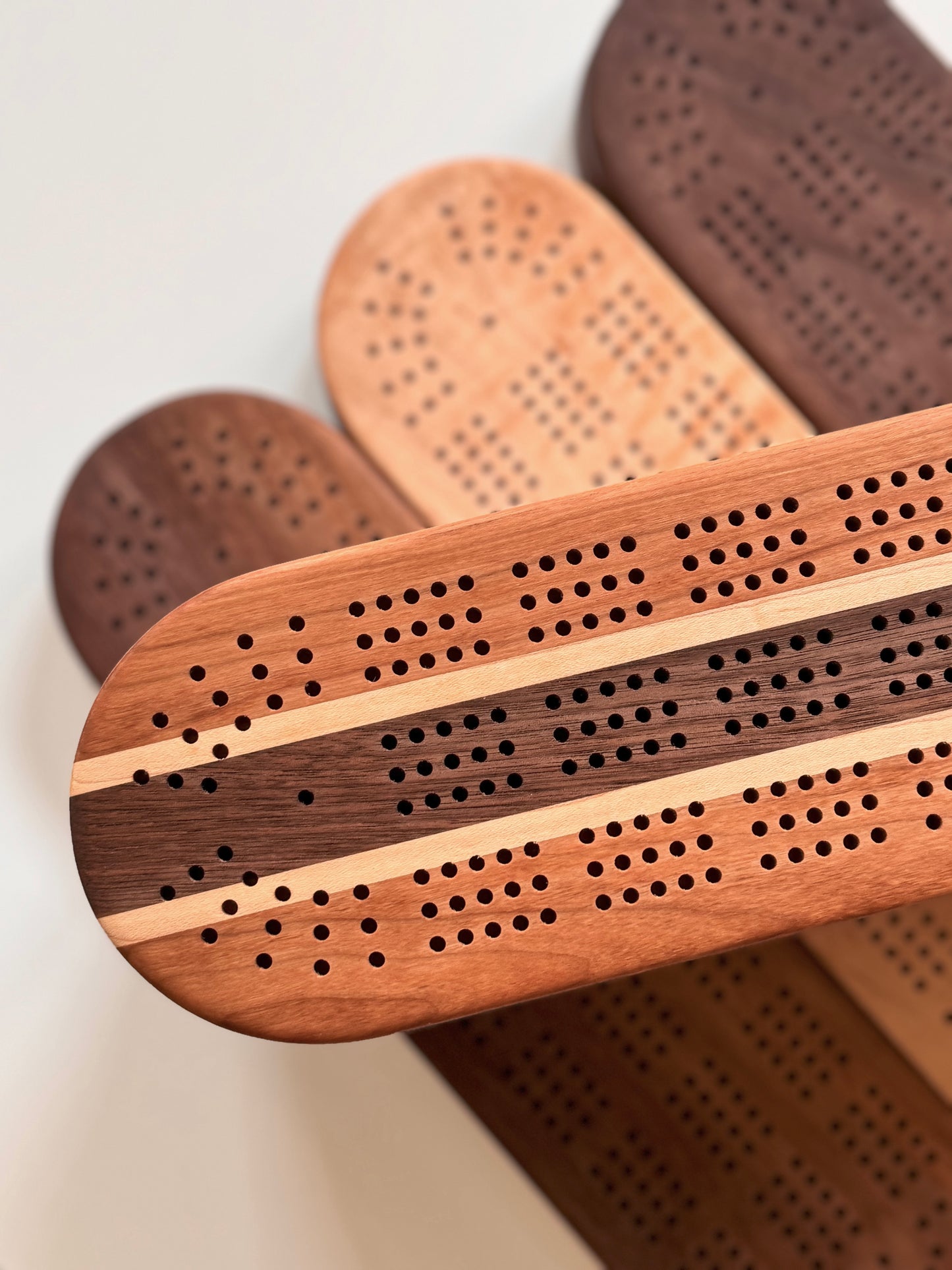 Cribbage Board with Swivel Top, Card and Peg Storage