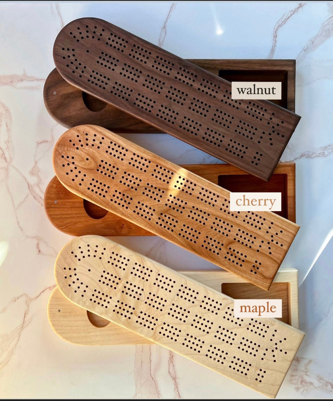 Cribbage Board with Swivel Top, Card and Peg Storage